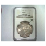 1887 MORGAN SILVER DOLLAR NGC MS 64+