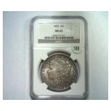 1885 MORGAN SILVER DOLLAR NGC MS 63