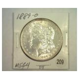 1889-O MORGAN SILVER DOLLAR MS 64