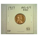 1927 LINCOLN CENT MS 64 RED