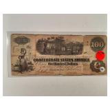 1862 CONFEDERATE STATES OF AMERICA $100 T-40 TEARS