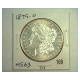 1879-O MORGAN SILVER DOLLAR MS 63