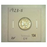 1923-S MERCURY DIME EXTRA FINE