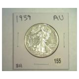 1939 WALKING LIBERTY HALF DOLLAR AU
