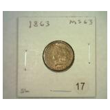 1863 INDIAN CENT MS63