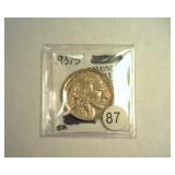 1937-S BUFFALO NICKEL CH. ABOUT UNC.