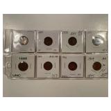 8 INDIAN CENTS 1863, 83,88,89,98, 1900,06,09