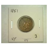 1851 HALF CENT EXTRA FINE