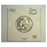 1941 WASHINGTON QUARTER GEM PROOF