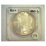 1880-S MORGAN SILVER DOLLAR BU+