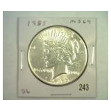1935 PEACE SILVER DOLLAR MS 64