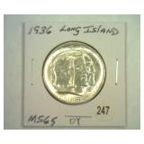 1936 LONG ISLAND COMMEMORITIVE HALF DOLLAR MS65