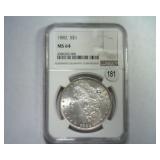 1882 MORGAN SILVER DOLLAR NGC MS 64