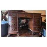 P- antique vanity dresser 9 drawer desk all wood