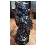 Vintage black owl 12" tall 7" wide at widest