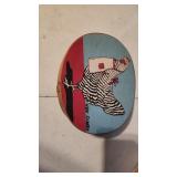 hen scratch wooden decorated cheese box