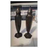 Antique silver plated salt and pepper shakers
