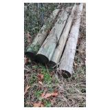 9 pressure treated round posts never used these
