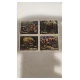set of 4 usps 2019 dinosaur stamps as pictured