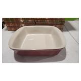 Red oven square baker dish 9"x9" in brand new
