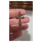 vintage sterling silver detailed cross crucifix