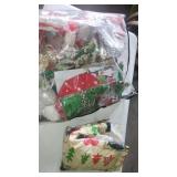 Christmas lot crafts ribbons tablecloths etc