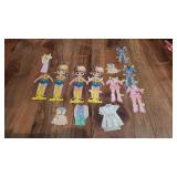Vintage 1970s to 1980s paper doll set with