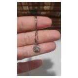 Sterling silver marked 925 and Diamond necklace