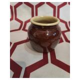 Vintage brown crock small pot as pictured