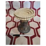 Multi size candle holder pedestal stone look