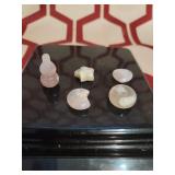 Genuine flower agate carvings lot of 5 donut m