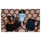 lot of 3 brand new travel mugs 1 heavy ceramic