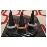 genuine gemstone rings lot of 3 Sunstone moss