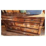 P- large heavy wood dresser 8 drawers has