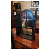 P- farmhouse mirrored wall decor aprox 2 ft tall