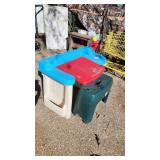 step 2 art desk with bench seat art storage bins