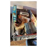 p- grey crate full of antiques!! crate included