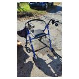 medline walker with seat and hand brakes