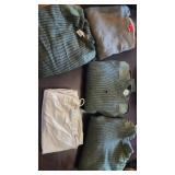 Military wool sweaters and military army dirty