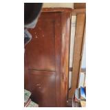 P-Queen sized wooden sleigh bed with rails