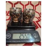 Lot of 2 brand new skull cups shot glasses BRAND