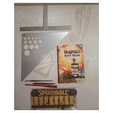 Speedball triple reservoir pins, assorted sizes,