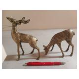 Pair of brass deer 6.5"