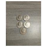 5 Kennedy halves four -1974 and one 1979