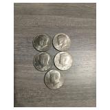 5 Kennedy halves 1980 through 1984