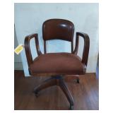 Wooden swivel rolling office chair