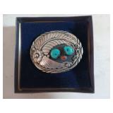 Beautiful ladies belt buckle with turquoise stones