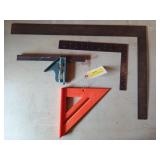 Framing squares, speed square, ruler level