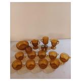 16 piece Amber tiara collection, mostly cups