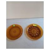 Set of two Amber Tiara platters, one is for